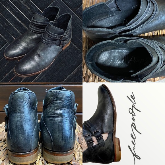 Free people low heel double buckle leather city style shooties size 37M EXC COND - Picture 15 of 15